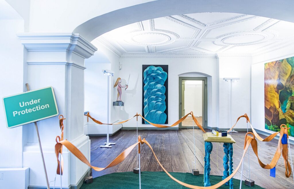 Ausstellungsansicht von Isa Dahl & Daniel Wagenblast in der Ausstellung "Kunst & Liebe" in Schloss Achberg