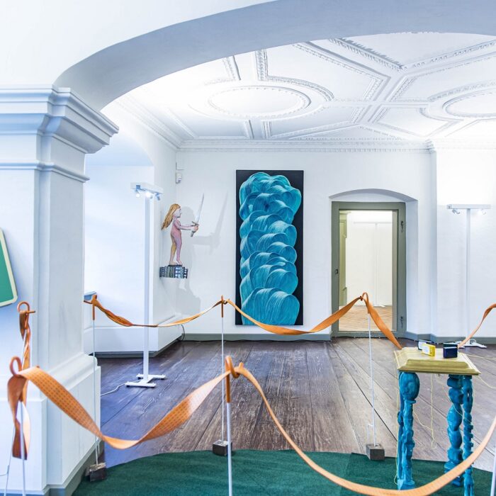Ausstellungsansicht von Isa Dahl & Daniel Wagenblast in der Ausstellung "Kunst & Liebe" in Schloss Achberg