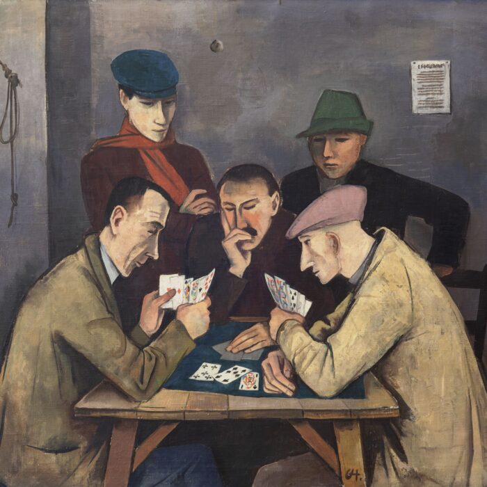 Ein Werk Karl Hofers zeigt Männer beim Kartenspiel